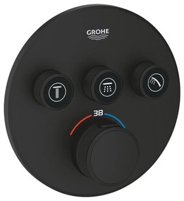 Термостат 29508KF0 Grohtherm SmartControl, Grohe, за вграждане с 3 извода, платинено черен