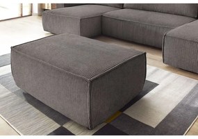 Кафяво-сива табуретка от рипсено кадифе Nihad – Bobochic Paris