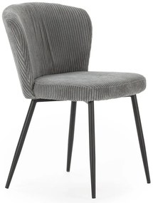 Сиви велурени трапезни столове в комплект 4 бр. Megan – Marckeric