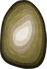 Зелен ръчно изработен вълнен килим 160x230 cm Puddle Ombre – Flair Rugs