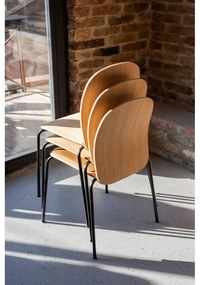 Кафяви/в цвят кафяв коняк трапезни столове в комплект за подреждане 2 бр. от декор от орех Book – Gazzda