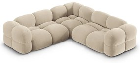 Бежов кадифен ъглов диван Loretto – Cosmopolitan Design