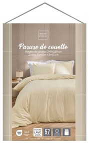 Двойно удължено спално бельо в цвят слонова кост 240x220 cm Linella – douceur d'intérieur