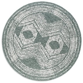 Зелено-кремав кръгъл външен килим ø 140 cm Gemini – Elle Decoration