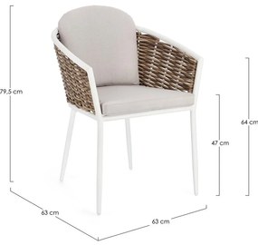 Бял градински стол метален Maribela – Bizzotto