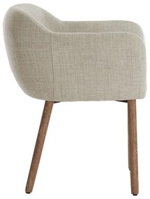 Бежови тапицирани трапезни столове в комплект с подлакътници 2 бр. Blaine – Light &amp; Living