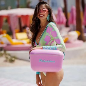 Хладилна чанта Polarbox Pop, 20 литра, AIRPOP полистирол, 5-15C до 24 часа, Розов/Зелен