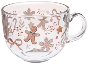 Стъклена чаша с коледен мотив 500 ml Gingerbread – Dakls