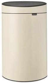 Кош за боклук Brabantia Touch Bin New 1005543, 40 л, Плавно и безшумно отваряне, Голям отвор, Бежов