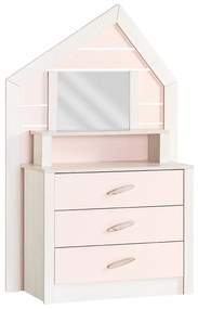 Детски скрин Sonata Pink House, Огледало, Височина 157 см