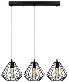 Черно висящо осветително тяло с метален абажур Diamond – Opviq lights