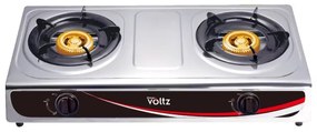 Двоен газов котлон Oliver Voltz OV51454AD, 5.4 kWh, 30 mbar, Автоматично запалване, 2 чугунени горелки, Инокс