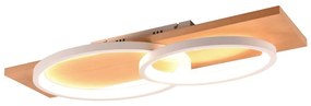 Бяло-кафяво LED осветително тяло за таван с възможност за димиране 33x75 cm Barca - Trio