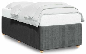 3284915 vidaXL Рамка за легло без матрак, тъмносива, 100x200 см, плат