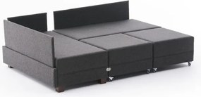 Антрацитен ъглов разтегателен диван (ляв ъгъл) Fly – Balcab Home