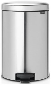 Кош за боклук с педал Brabantia NewIcon 649046, 20 л, Плавно затваряне, Противоплъзгаща основа, Устойчив на пръстови отпечатъци, Инокс/Мат