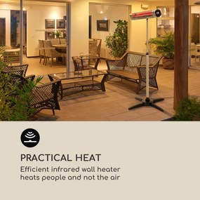 Blumfeldt Dark Wave, Инфрачервен нагревател, 2000W, позлатена въглеродна тръба, IP65, алуминий