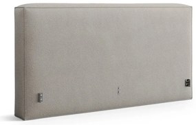 Светлосиво двойно легло 180x200 cm тапицирано с място за съхранение с включена подматрачна рамка Simon Olivia – Micadoni