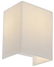 Модерна стенна лампа от юта, бяла, с текстилен абажур - Vete