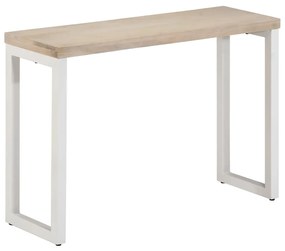 376707 vidaXL Конзолна маса кафява 110x35x76см бор манго дърво масив и желязо