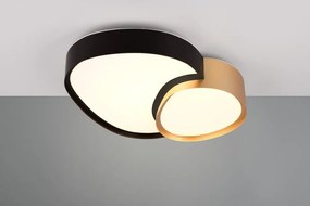Светодиодна лампа за таван в черно и златно 36x43,5 cm Rise - Trio