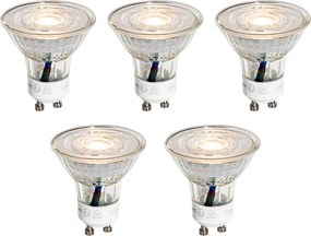 Комплект от 5 GU10 50мм прозрачни LED крушки 4.9W 450 lm 3000K
