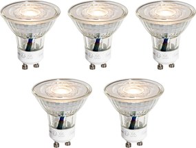 Комплект от 5 GU10 50mm LED крушки прозрачни 4.9W 450 lm 3000K