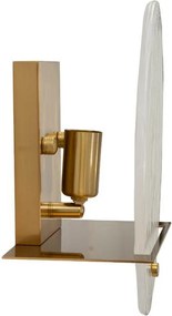 Стъклена стенна лампа в златист цвят Portlan – Mauro Ferretti