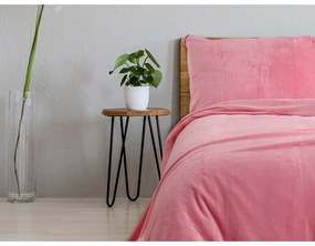 Розово микрофланелно спално бельо за единично легло 140x200 cm Uni - B.E.S.