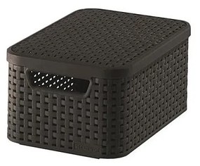 Тъмнокафява пластмасова кутия за съхранение с капак 20x29x14 cm Style – Curver