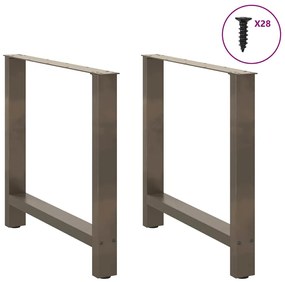 4013311 vidaXL Крака за трапезна маса, естествена стомана, 2 бр., 70 x (72-73) см, стомана