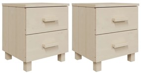 340408 vidaXL Нощни шкафчета HAMAR 2 бр меденокафяви 40x35x44,5 см бор масив