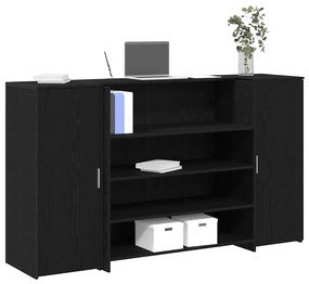 3324170 vidaXL Рецепционно бюро, черен дъб, 180x50x103,5 см, инженерно дърво