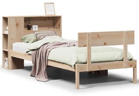 3321788 vidaXL Легло с рафтове за книги, без матрак, 90x200 см, бор масив