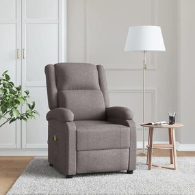 342434 vidaXL Wingback масажен стол, таупе, текстил