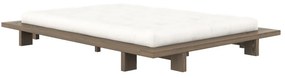 Кафяво двойно легло от борова дървесина с решетка 140x200 cm Japan - Karup Design