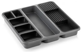 Horecano - Пластмасов органайзер за прибори за прибори и ножове 40x40xh5,1см антрацит / черно HOME-(BNM-0490-AB)