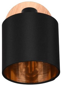 Прожектор в черен и естествен цвят ø 12 cm Tommy – Trio