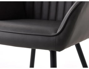 Тъмносиви тапицирани трапезни столове в комплект с подлакътници 2 бр. Nolan Stripe – Unique Furniture