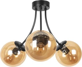 Плафон РИО, черен/мед, 3xE27