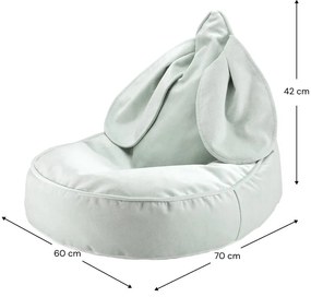 Кадифен детски пуф в цвят мента Bunny – Wigiwama