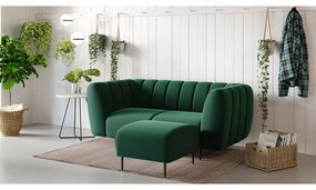 Тъмнозелено кадифено столче за крака Shel - Ghado