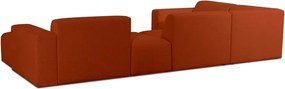 Ъглов диван от букле в тухлен цвят ("U" форма) Roxy – Scandic