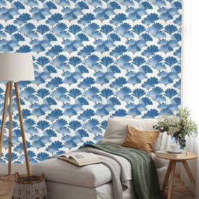 Самозалепващ тапет – Сини акварелни листа