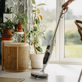 Моп за чистене с пара Adler AD 7052, 1300 W, 3 настройки, 0.550 л, 2 въртящи се глави, 2 режима на работа, Бързо загряване, Бял