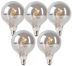 Комплект от 5 димируеми LED крушки E27 опушени G125 4W 130 lm 1900K