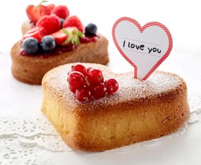 Форма сърце за печене на Lekue 1010173, 24.2x22.9x4.4 см, От -60 до +220C, Платинен силикон, Червен