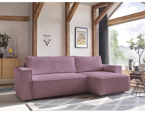 Розов велурен разтегателен диван Nihad - Bobochic Paris