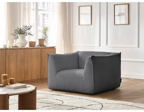 Тъмносиво кресло от прежда с примки от букле Giorgia – Bobochic Paris