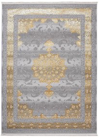Ексклузивен сив килим със златиста ориенталска шарка Ширина: 80 см | Дължина: 150 см